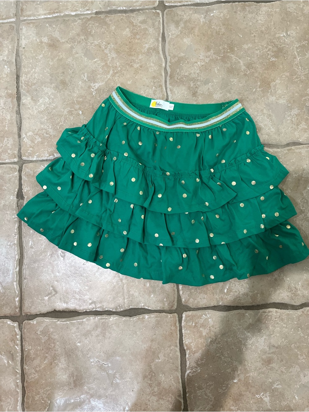 Green with Gold Polkadots Size 13-15Y